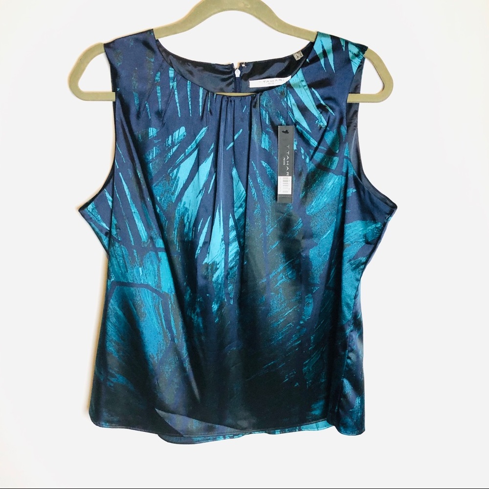 NWT Tahari Sleeveless Blue Teal Career Tank P/L